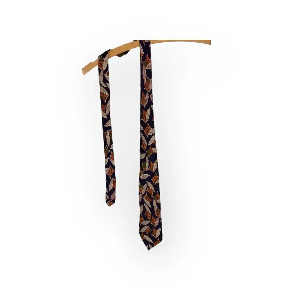 Talbott Studio Black Orange Olive Cream Silk Tie SALE
